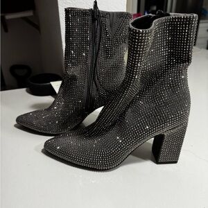 Elegant Gray Studded Women's Boots